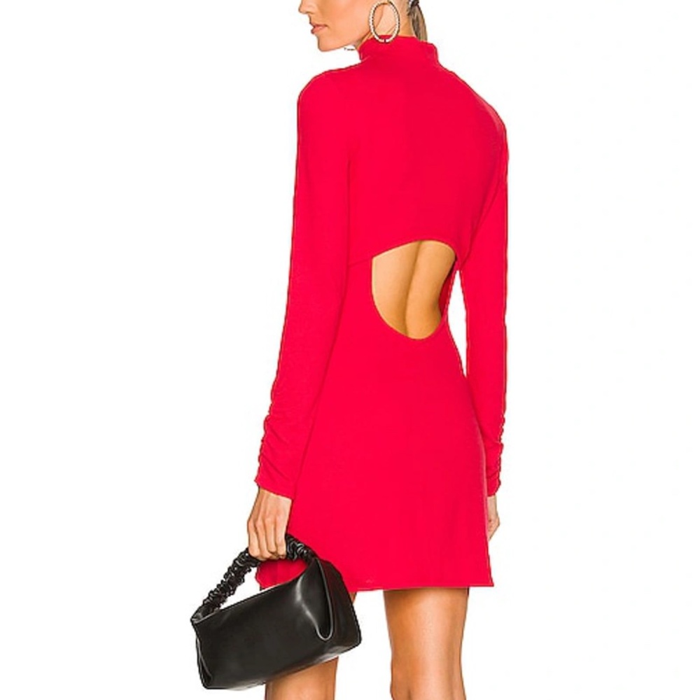 Sanctuary Show Stopper MockNeck Open Back Rib Dress in Red